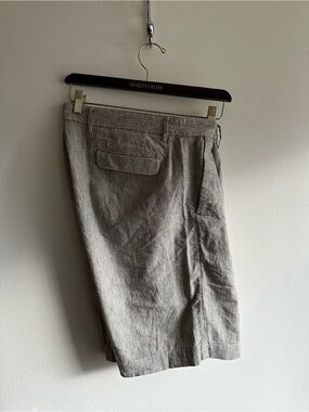 Massimo Alba Men’s Light Gray Linen Blend Flat-Front EU52